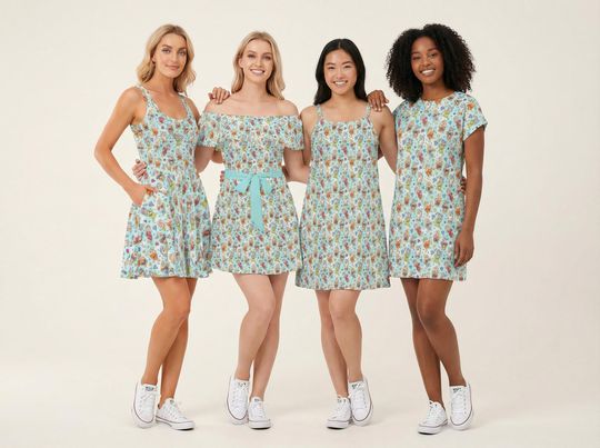 Discover Seven Dwarfs Sketched - Disney Inspired Summer Dress in XS5XL (New Global Edition)