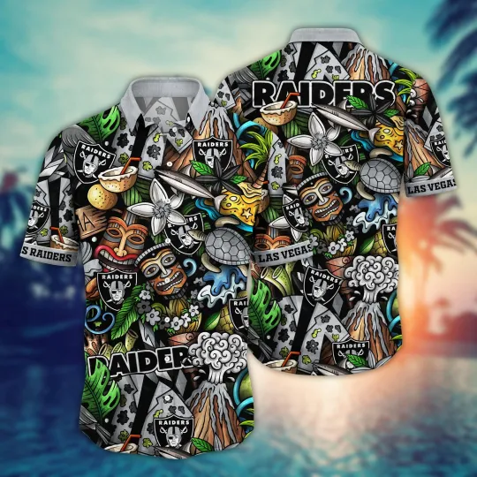 Las Vegas Raiders Island Adventure football Hawaiian Shirt