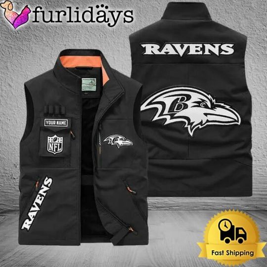 Personalized Baltimore Ravens Team Multi Pocket Vest
