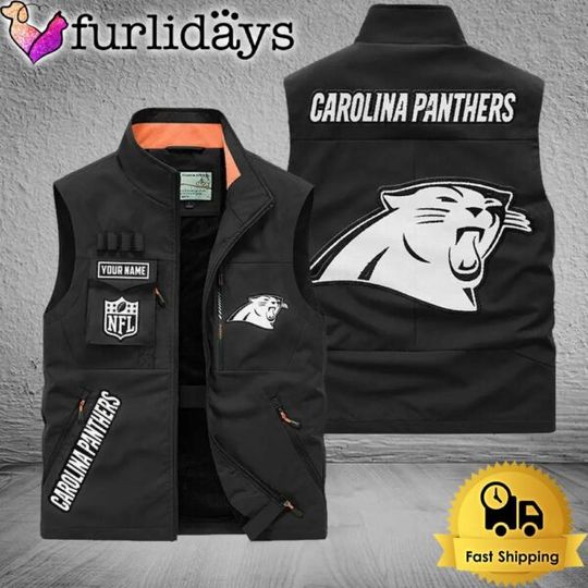 Personalized Carolina Panthers Team Multi Pocket Vest