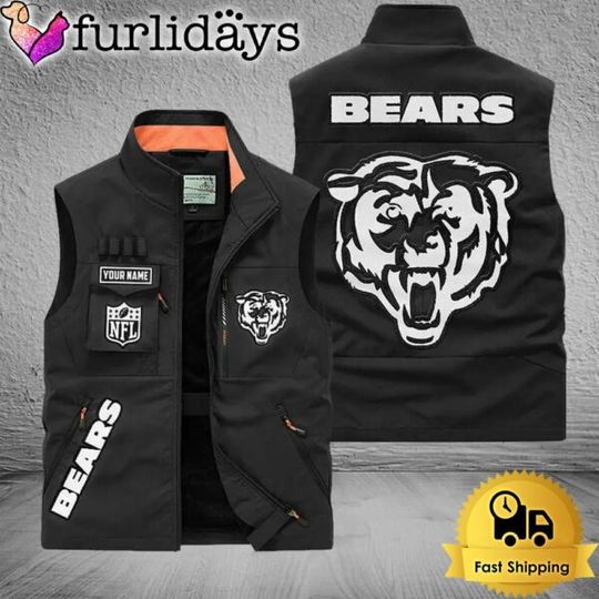 Personalized Chicago Bears Team Multi Pocket Vest