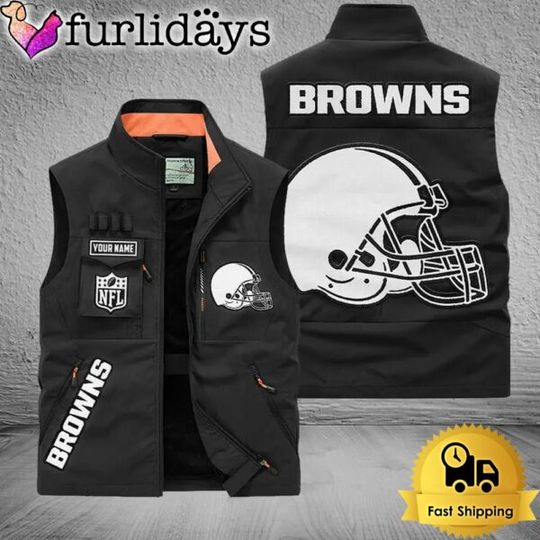 Personalized Cleveland Browns Team Multi Pocket Vest