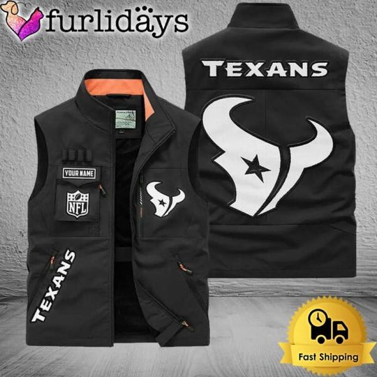 Discover Personalized Houston Texans Team Multi Pocket Vest