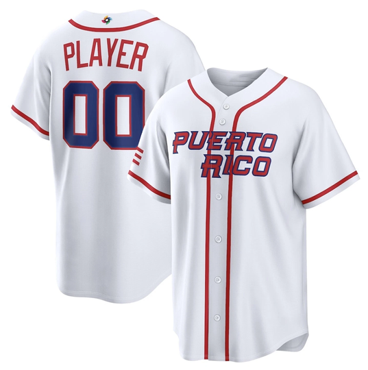 Discover Personalized Men's Puerto Rico Baseball White 2026 World Baseball Classic