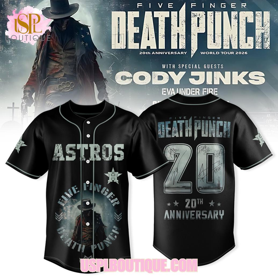 Houston Astros x Five Finger Death Punch 20th Anniversary Black Jersey