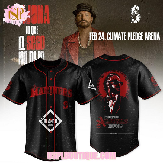 Discover Seattle Mariners x Ricardo Arjona Hongos 2026 Black Design Jersey
