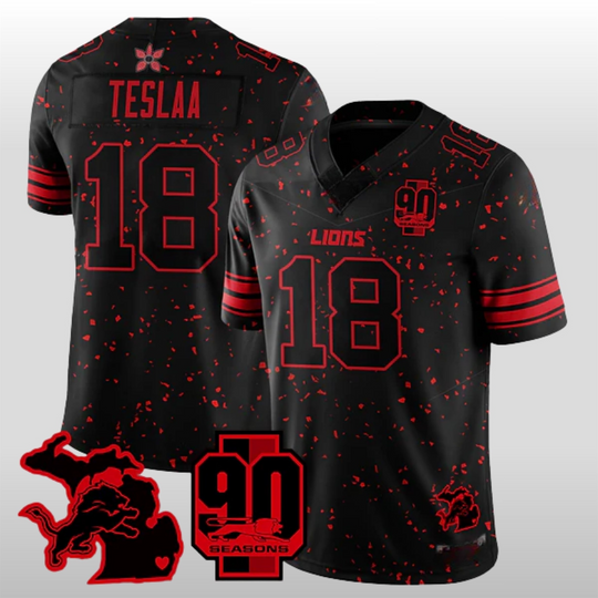 Discover Lions Stranger Things 2026 90 Seasons Football Jersey