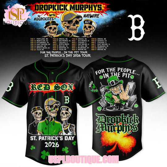 Boston Red Sox x Dropkick Murphys St.Patrick’s Day 2026 Black Jersey