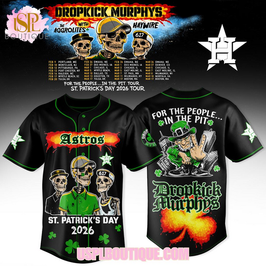 Houston Astros x Dropkick Murphys St.Patrick’s Day 2026 Black Jersey