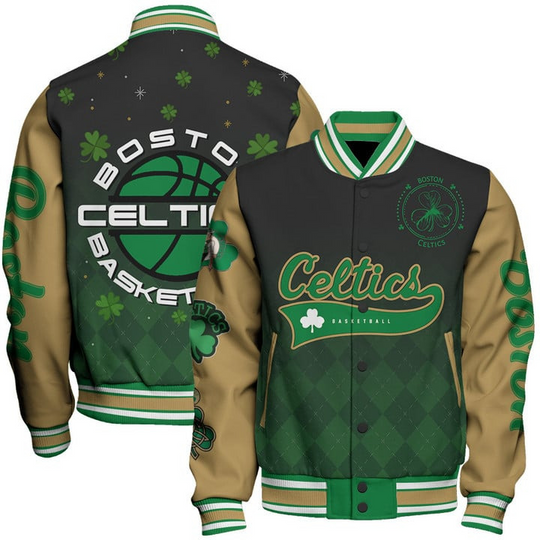 Boston Celtics Basketball Patrick’S Day NBA Varsity Jacket, Baseball Jacket