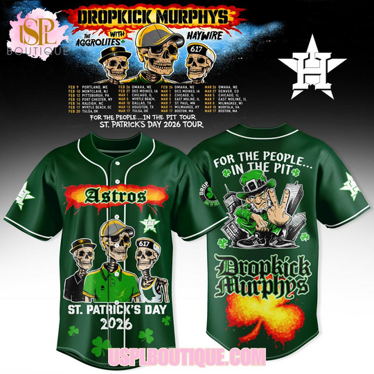 Houston Astros x Dropkick Murphys St.Patrick’s Day 2026 Green Jersey