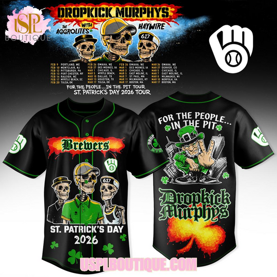 Milwaukee Brewers x Dropkick Murphys St.Patrick’s Day 2026 Black Jersey