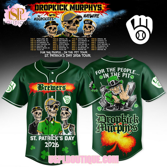 Milwaukee Brewers x Dropkick Murphys St.Patrick’s Day 2026 Green Jersey