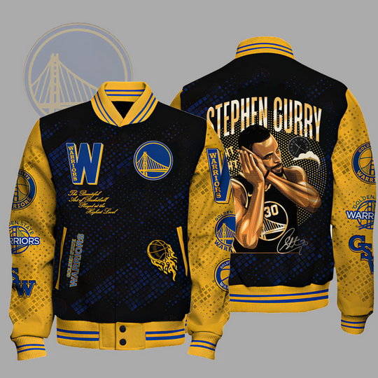 Discover NBA Golden State Warriors Stephen Curry Night Night Varsity Jacket, Baseball Jacket