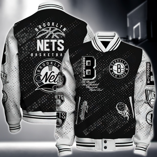 Nba Brooklyn Nets National Basketball Association Varsity Jacket, Baseball Jacket