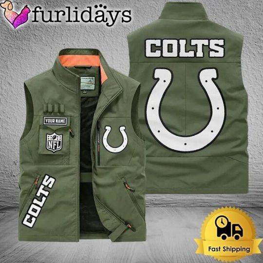 Personalized Indianapolis Colts Team Multi Pocket Vest