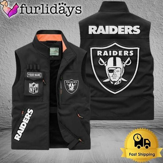 Personalized Las Vegas Raiders Team Multi Pocket Vest