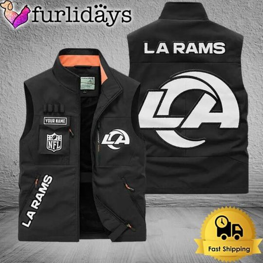 Discover Personalized Los Angeles Rams Team Multi Pocket Vest