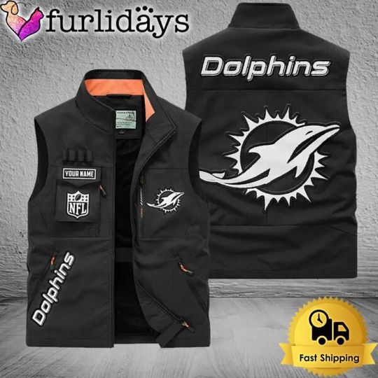 Personalized Miami Dolphins Team Multi Pocket Vest