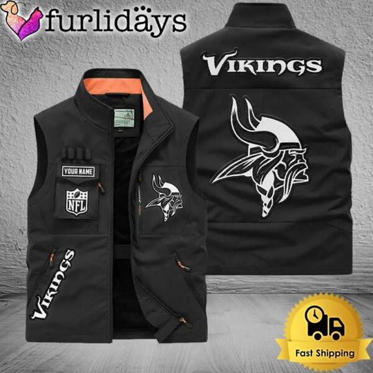 Personalized Minnesota Vikings Team Multi Pocket Vest