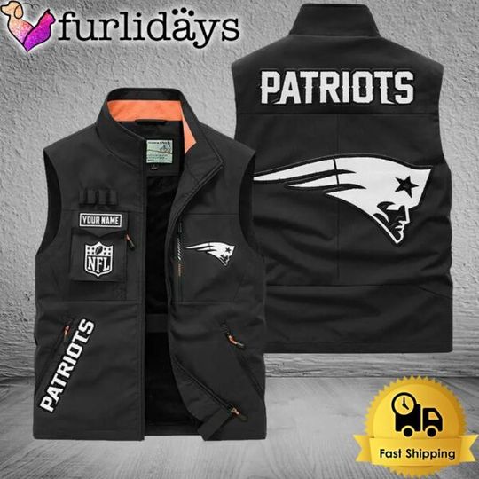 Personalized New England Patriots Team Multi Pocket Vest