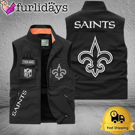 Personalized New Orleans Saints Team Multi Pocket Vest