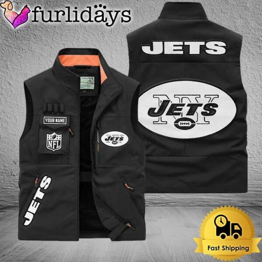 Discover Personalized New York Jets Team Multi Pocket Vest
