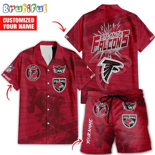 Atlanta Falcons Hawaiian Shirt And Shorts, Football Summer Beach Hawaiian Sets