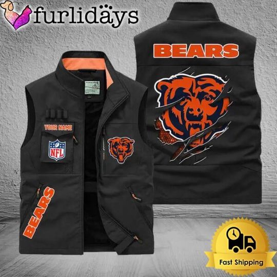 Discover Personalized Chicago Bears Team Multi Pocket Vest