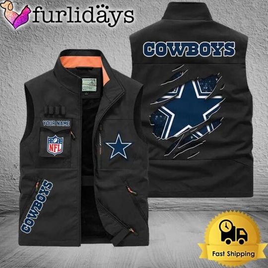 Personalized Dallas Cowboys Team Multi Pocket Vest
