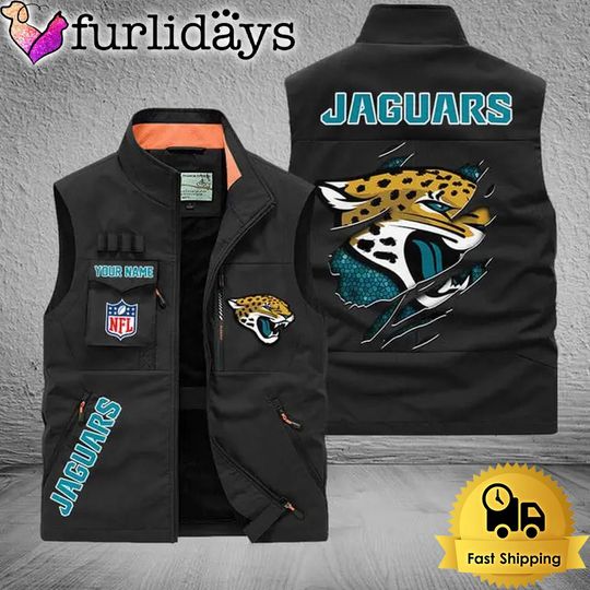 Discover Personalized Jacksonville Jaguars Team Multi Pocket Vest