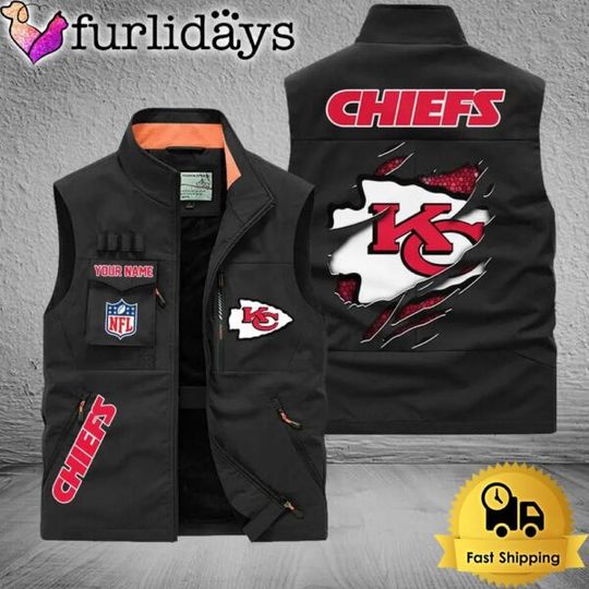 Personalized Kansas City Chiefs Team Multi Pocket Vest