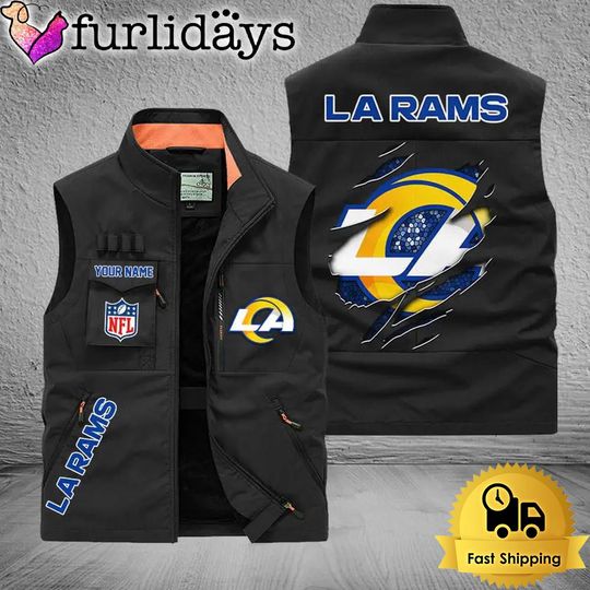 Personalized Los Angeles Rams Team Multi Pocket Vest
