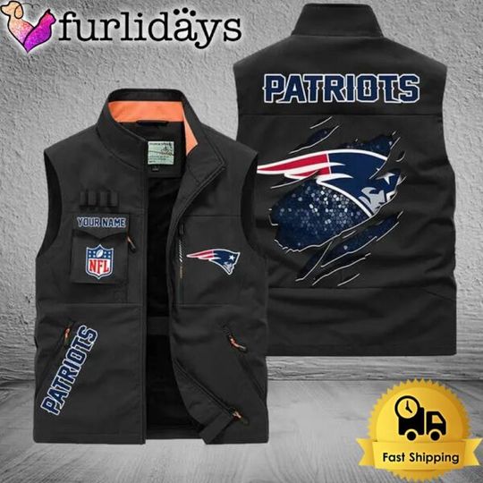 Discover Personalized New England Patriots Team Multi Pocket Vest