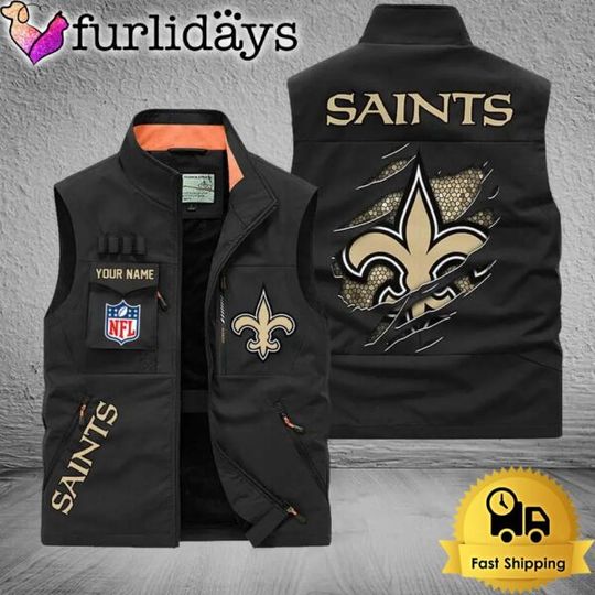 Personalized New Orleans Saints Team Multi Pocket Vest
