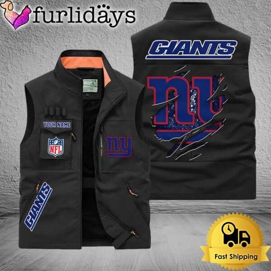 Personalized New York Giants Team Multi Pocket Vest