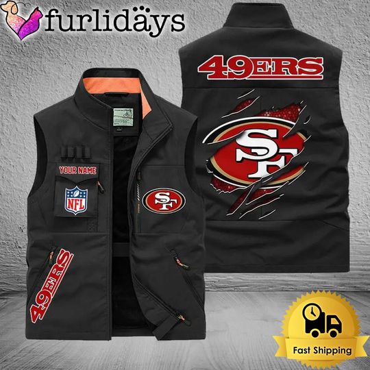 Discover Personalized San Francisco 49ers Team Multi Pocket Vest