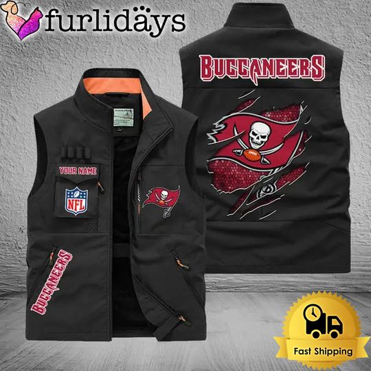 Personalized Tampa Bay Buccaneers Team Multi Pocket Vest