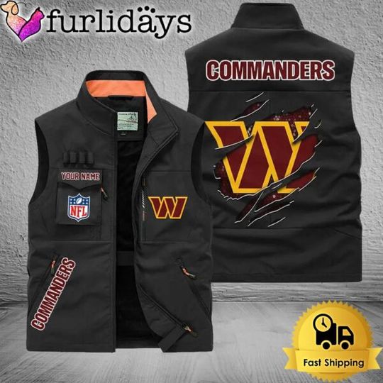 Personalized Washington Commanders Team Multi Pocket Vest