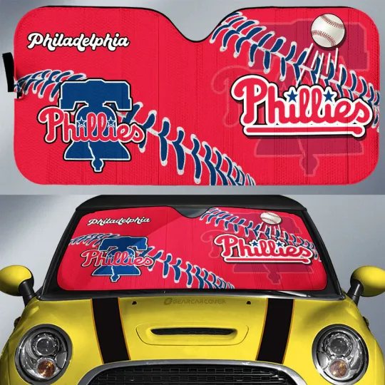 Discover Philadelphia Phillies Car Sun Shade, Car Accessories