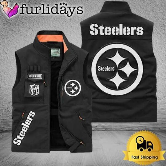 Personalized Pittsburgh Steeler Team Multi Pocket Vest