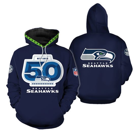 Seahawks 50th Anniversary Football Hoodie 3D Hoodies