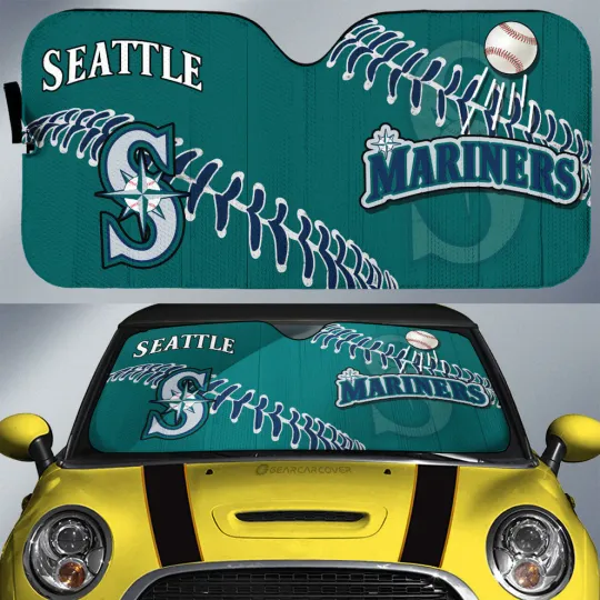Discover Seattle Mariners Car Sun Shade, Car Accessories