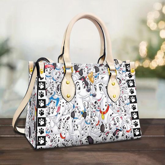 101 Dalmatians Dog Leather Handbag, 101 Dalmatians Dog Lovers Gift