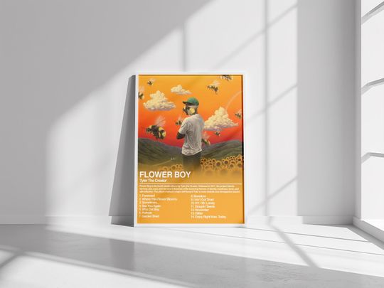 Tyler The Creator Flower Boy Album Tracklist Poster, Hip Hop Music Wall Decor