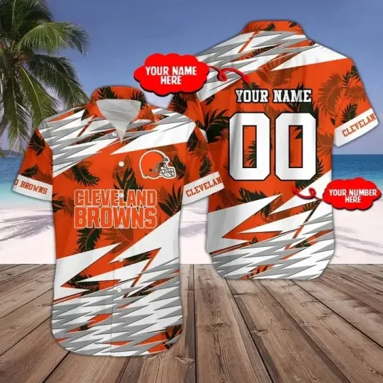 Discover Cleveland Football Team Brownss Hawaiian Button Down Shirt Unisex Adults