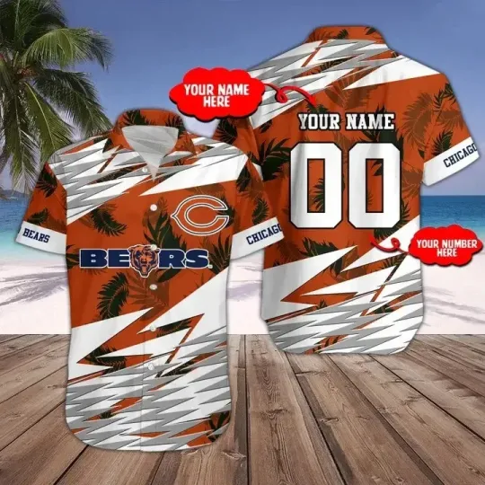 Discover Chicago Football Team Bearss Hawaiian Button Down Shirt Unisex Adults
