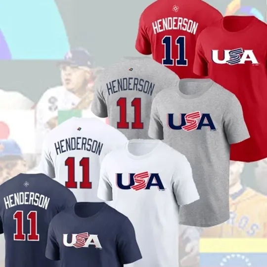 Discover Gunnar Henderson #11 USA Baseball 2026 World Baseball Classic T Shirt S-5XL