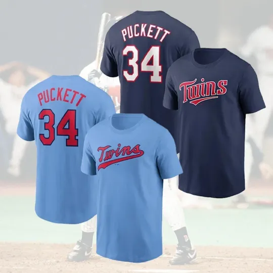 Discover Kirby Puckett #34 Minnesota Twins Team Name & Number For Fan T Shirt S-5XL