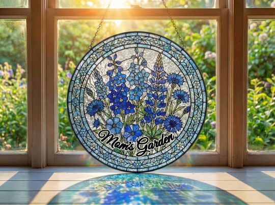 Discover Custom Flower Suncatcher - Personalized Mom's Garden Decor - Flower Window Hanging